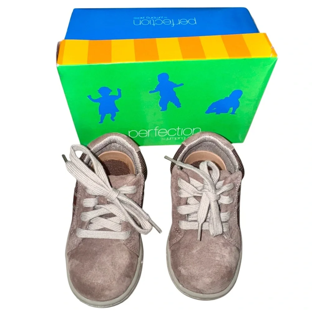 Perfection by Jumping Jacks suede dress shoes baby boys size 6.5 WW EXTRA WIDE
